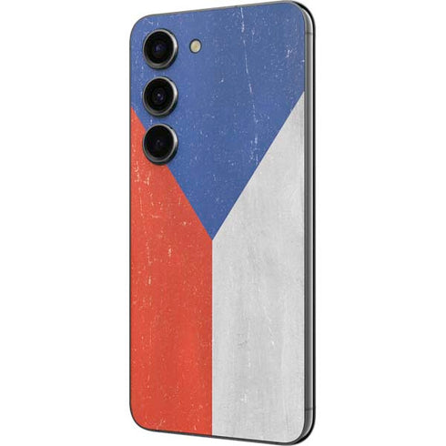 Czech Republic Flag Distressed Galaxy S23 Skin